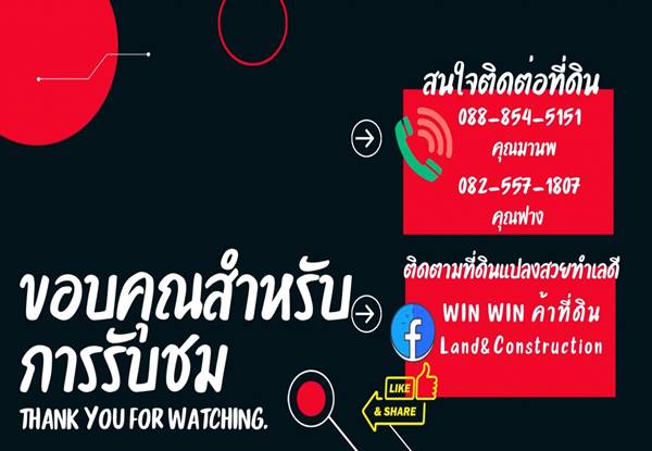 ขายที่ดินติดแม่น้ำเจ้าพระยา ติดถนนชัยพฤกษ์ ตำบลคลองพระอุดม จังหวัดนนทบุรี